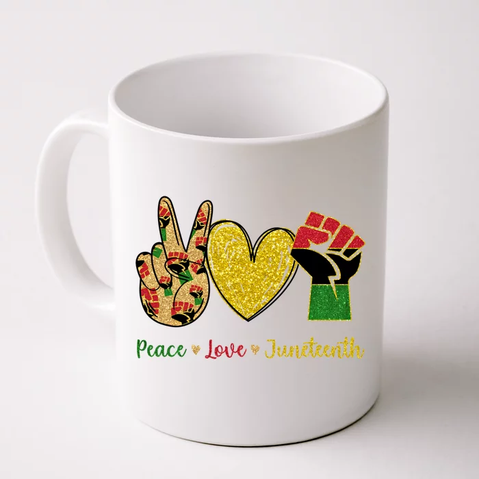 Peace Love Juneteenth Black History Month Gift Front & Back Coffee Mug