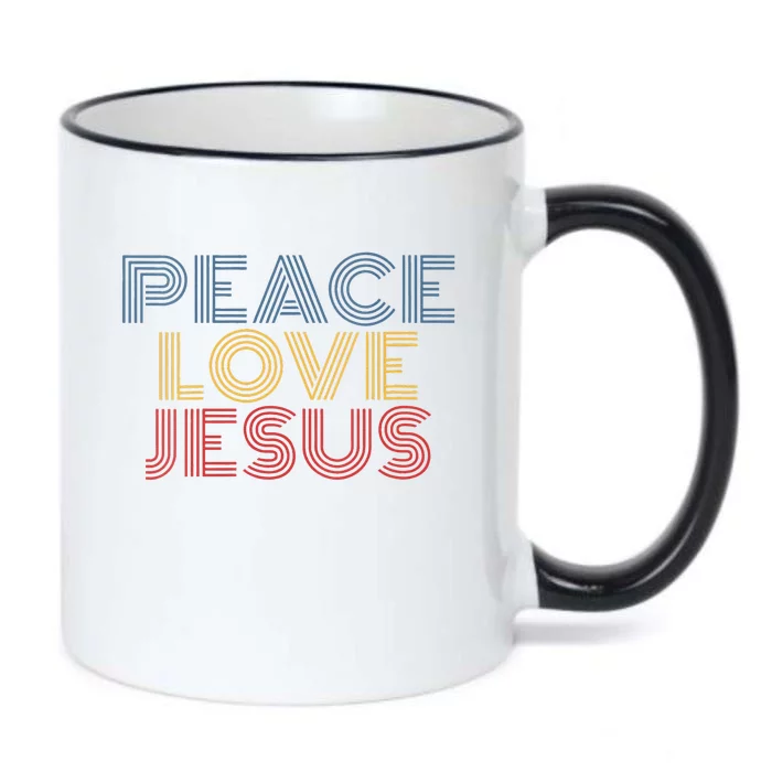 Peace Love Jesus Cool Christian Rock Music Festival Black Color Changing Mug