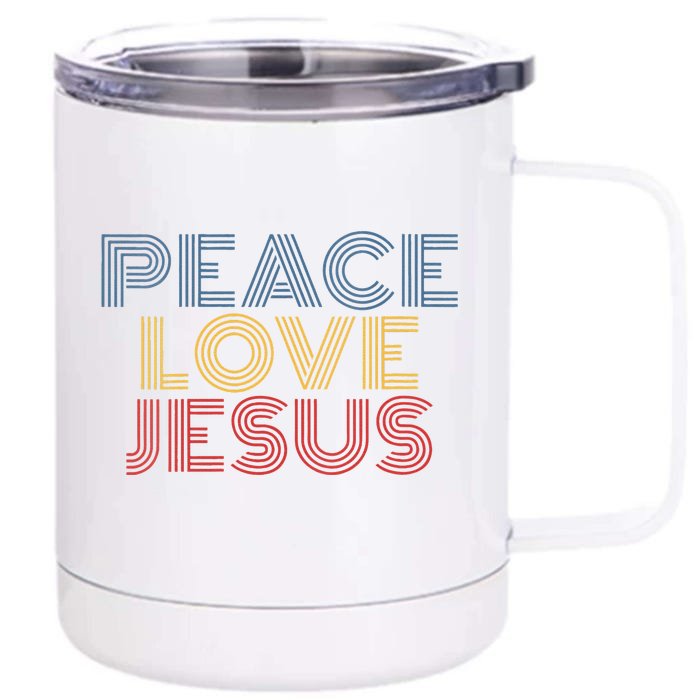 Peace Love Jesus Cool Christian Rock Music Festival Front & Back 12oz Stainless Steel Tumbler Cup