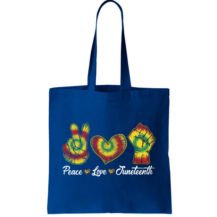 Peace Love Juneteenth 1865 Juneteenth African Gift Tote Bag