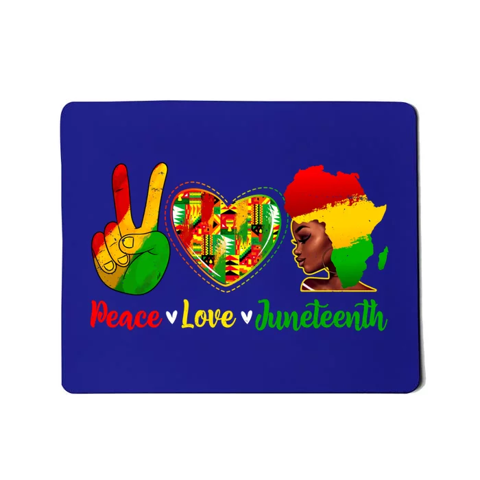 Peace Love Juneteenth Black Celebrating 1865 Afro Great Gift Mousepad