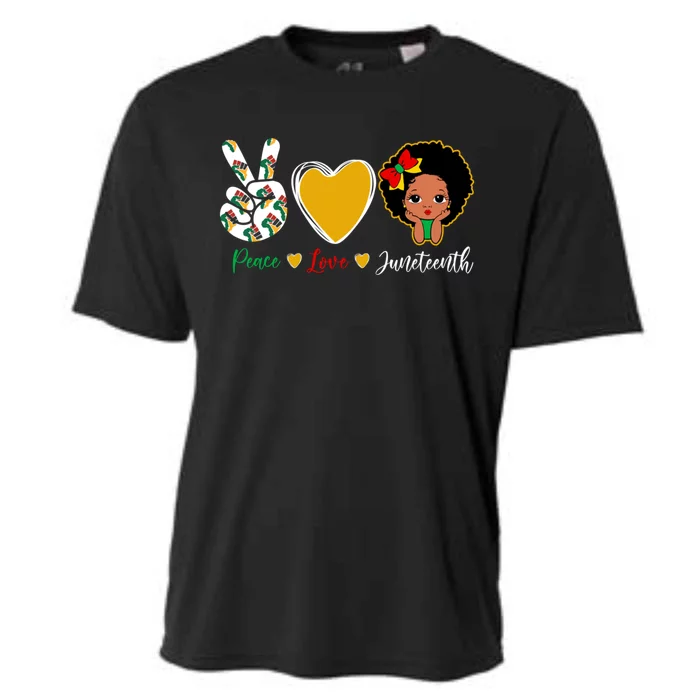 Peace Love Juneteenth African American Black Cute Gift Cooling Performance Crew T-Shirt