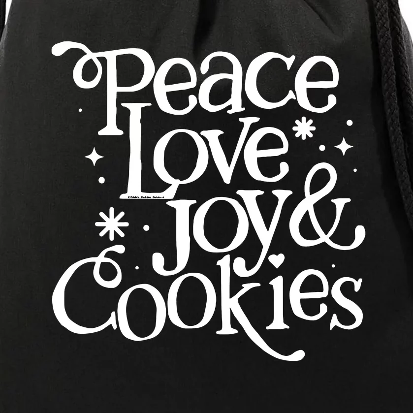 Peace Love Joy And Cookies Drawstring Bag