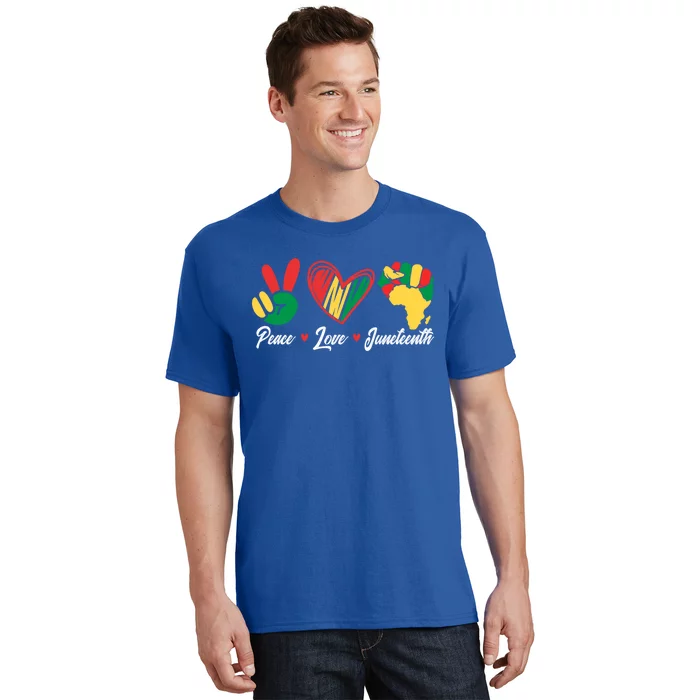 Peace Love Juneteenth African 1865 Juneteenth Cute Gift T-Shirt