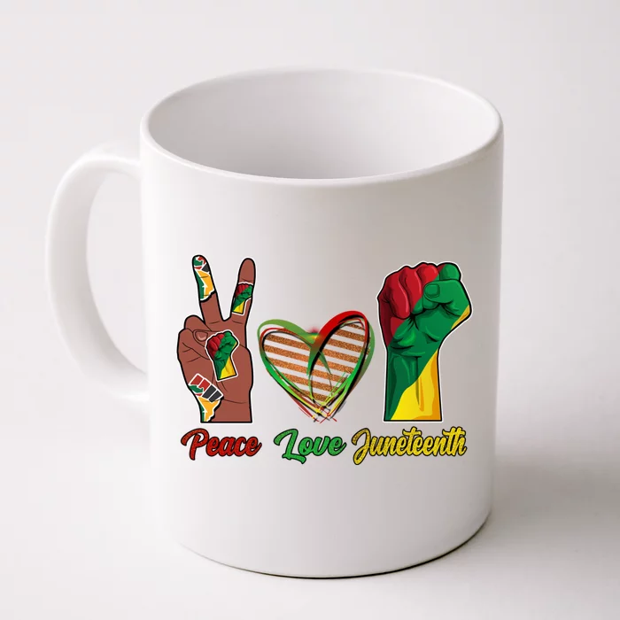 Peace Love Juneteenth Party African American Gift Front & Back Coffee Mug