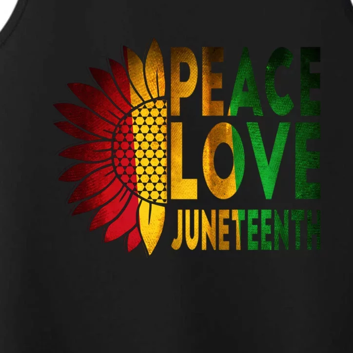 Peace Love Juneteenth Freedoom June 19th Independence Day Cute Gift Performance Tank