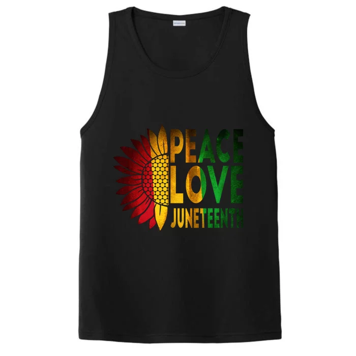 Peace Love Juneteenth Freedoom June 19th Independence Day Cute Gift Performance Tank