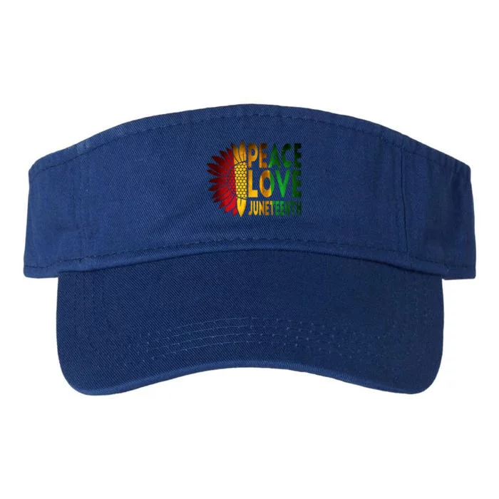 Peace Love Juneteenth Freedoom June 19th Independence Day Cute Gift Valucap Bio-Washed Visor