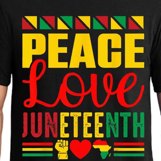 Peace Love & Juneteenth June 19th Freedom Day Pajama Set