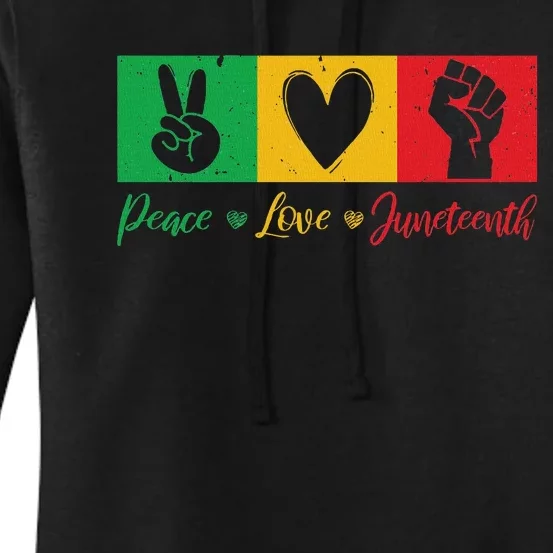 Peace Love Juneteenth Black Freedom Design Women's Pullover Hoodie