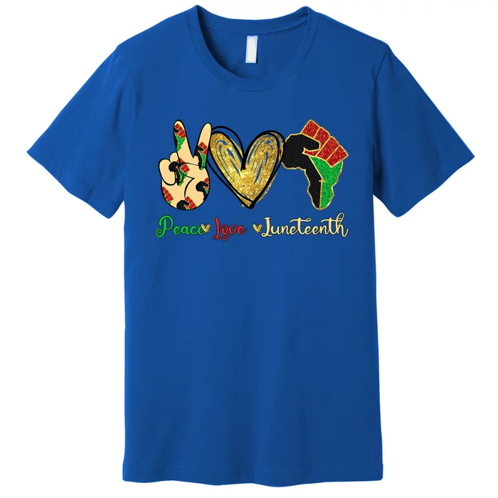 Peace Love Juneteenth Gift Premium T-Shirt