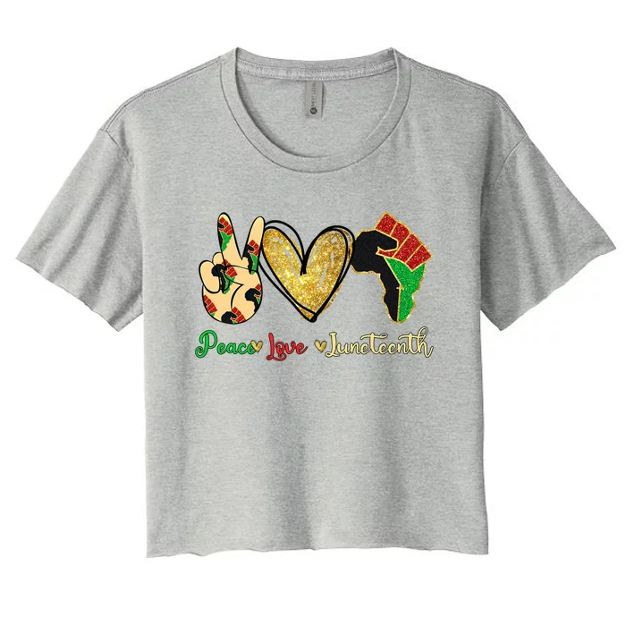 Peace Love Juneteenth Gift Women's Crop Top Tee