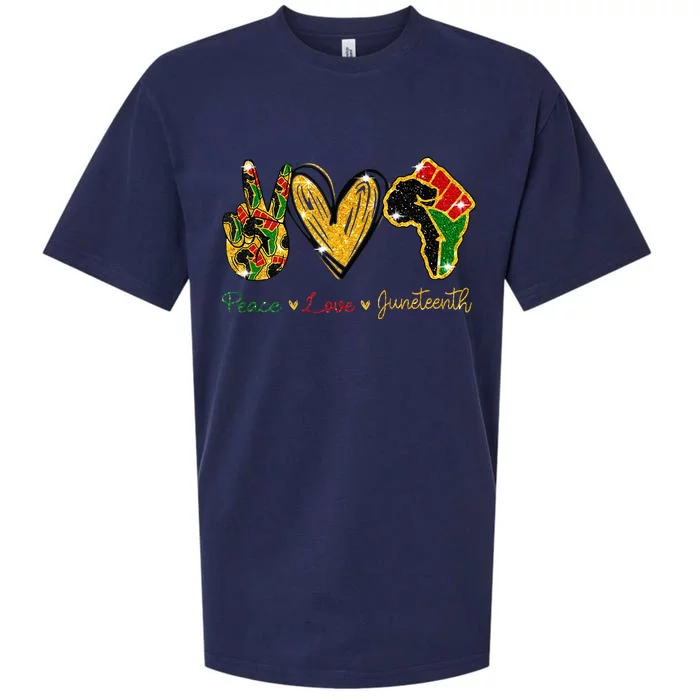 Peace Love Juneteenth Black History Pride African American Sueded Cloud Jersey T-Shirt