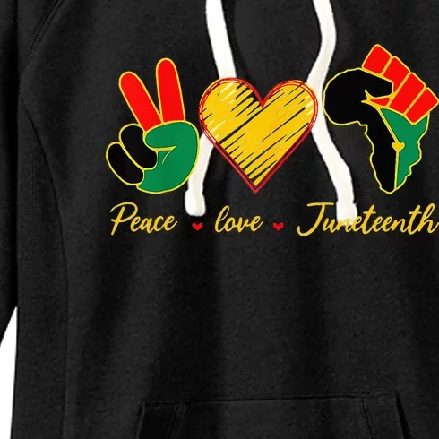 Peace Love Juneteenth Pride Black Girl Black Queen & King Women's Fleece Hoodie