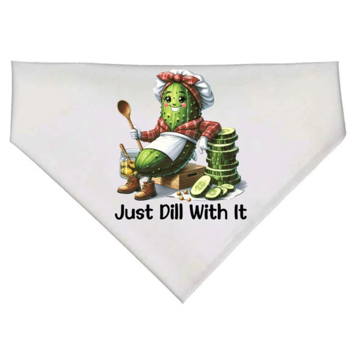 Pickle Lover Just Dill With It Mom Pickle Funny Gift USA-Made Doggie Bandana