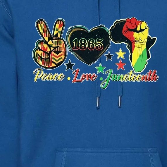 Peace Love Junenth Pride Black Black Queen And King Gift Premium Hoodie