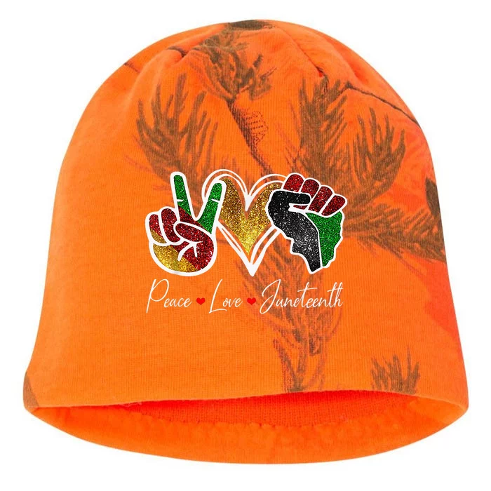 Peace Love Juneteenth Black Pride Freedom 4th Of July Kati - Camo Knit Beanie