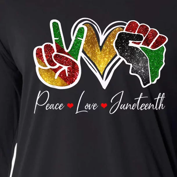 Peace Love Juneteenth Black Pride Freedom 4th Of July Cooling Performance Long Sleeve Crew