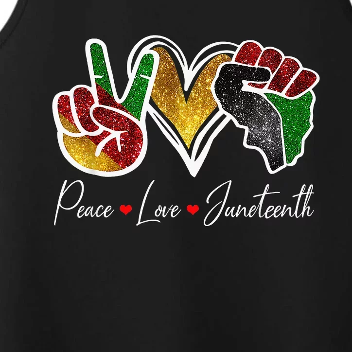 Peace Love Juneteenth Black Pride Freedom 4th Of July Performance Tank