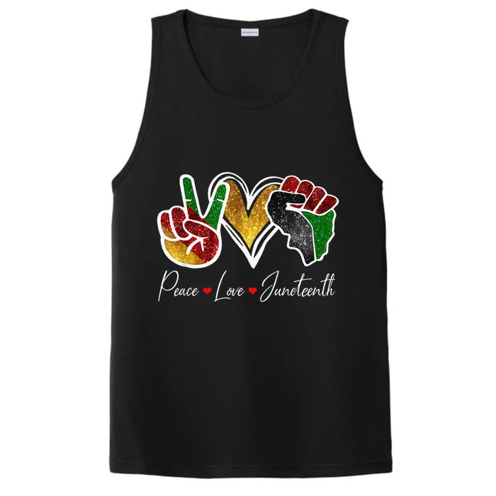 Peace Love Juneteenth Black Pride Freedom 4th Of July Performance Tank