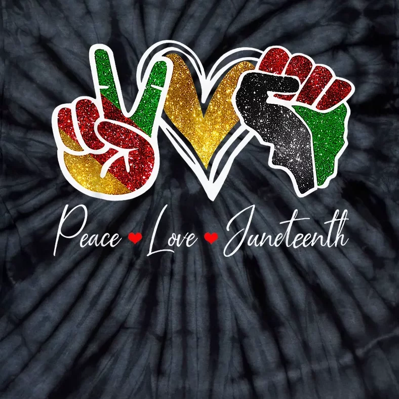 Peace Love Juneteenth Black Pride Freedom 4th Of July Tie-Dye T-Shirt