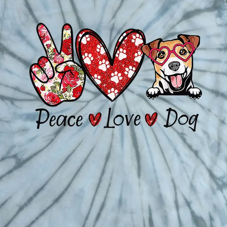 Peace Love Jack Russell Terrier Dog Lovers Leopard Tie-Dye T-Shirt