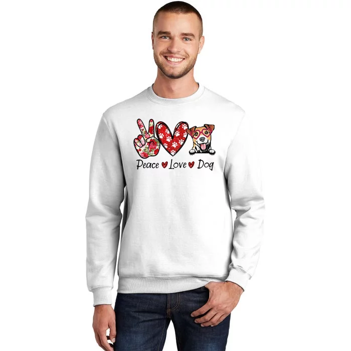 Peace Love Jack Russell Terrier Dog Lovers Leopard Sweatshirt