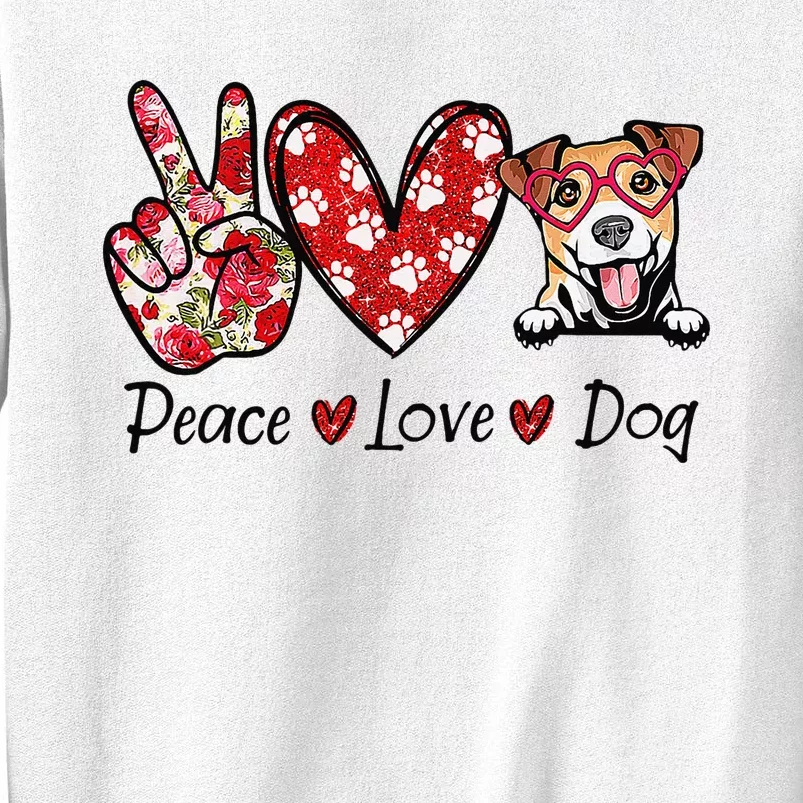 Peace Love Jack Russell Terrier Dog Lovers Leopard Sweatshirt