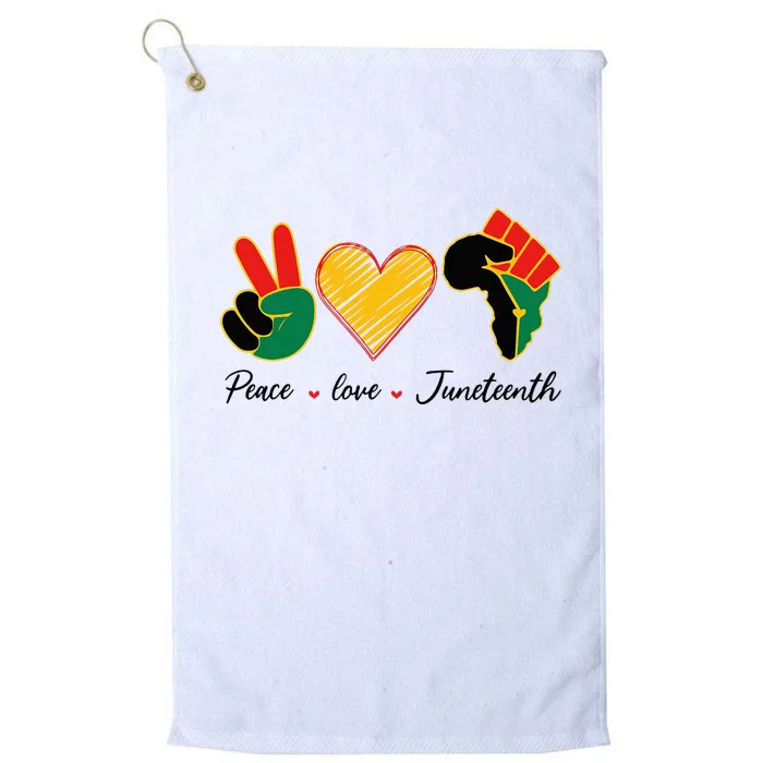 Peace Love Junenth Pride Black Girl Black Queen & King Platinum Collection Golf Towel