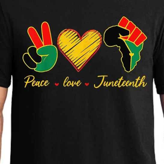 Peace Love Juneteenth Pride Black Queen & King Pajama Set