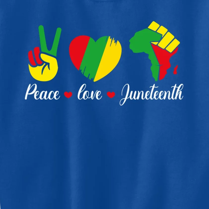 Peace Love Juneteenth African Freedom Black History Month Gift Kids Sweatshirt