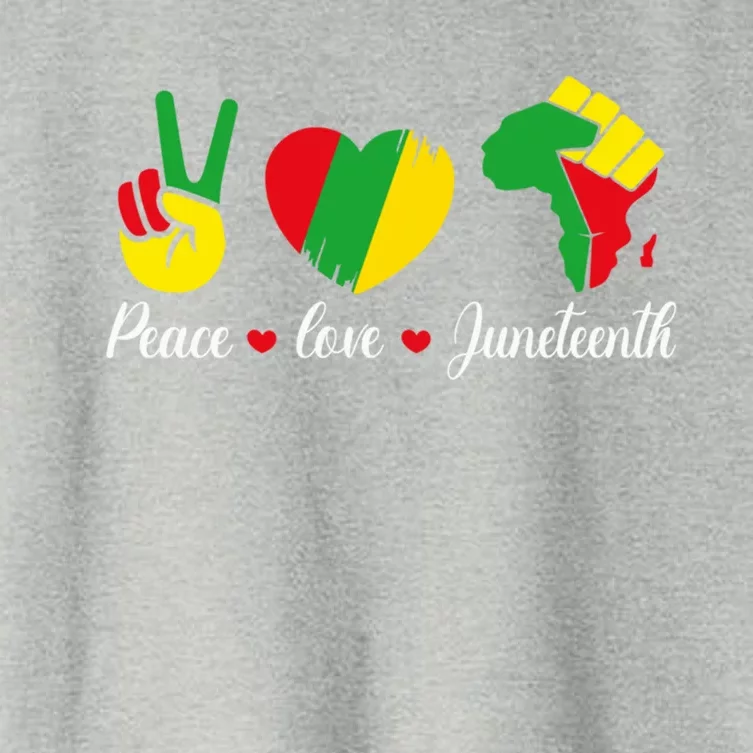 Peace Love Juneteenth African Freedom Black History Month Gift Women's Crop Top Tee