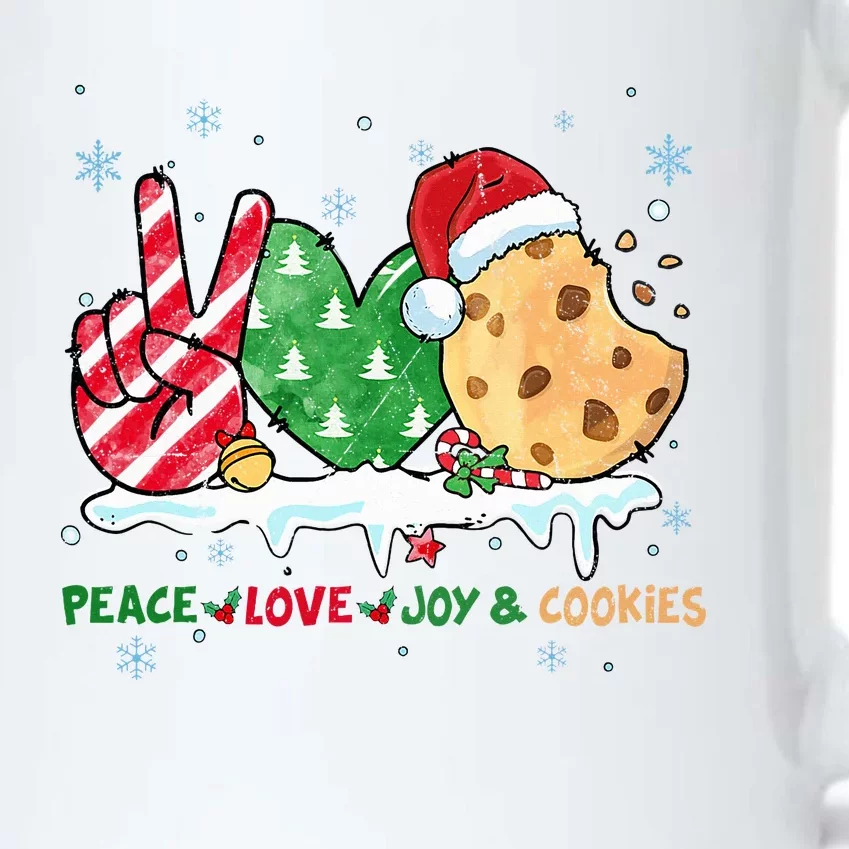 Peace Love Joy And Cookies Funny Christmas Holiday Matching Black Color Changing Mug