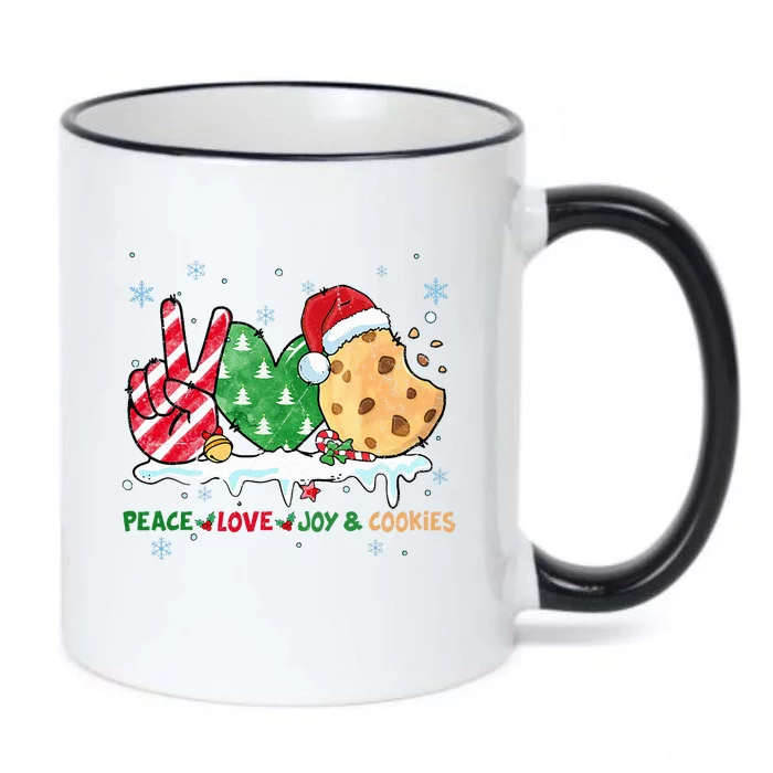 Peace Love Joy And Cookies Funny Christmas Holiday Matching Black Color Changing Mug