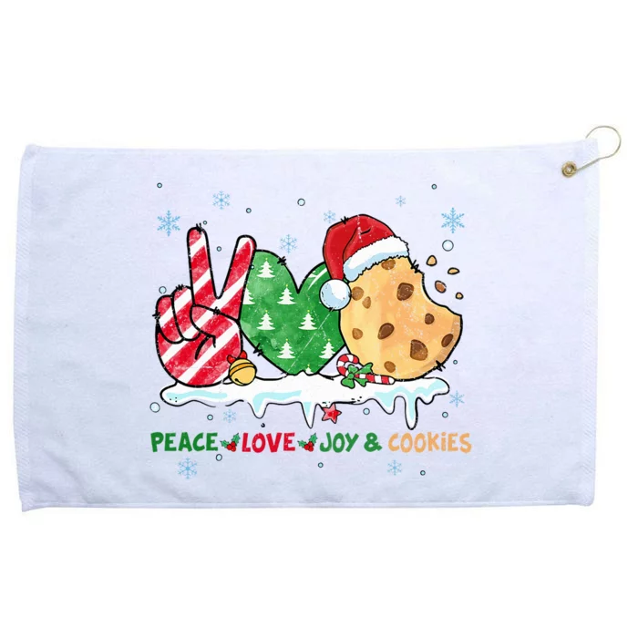 Peace Love Joy And Cookies Funny Christmas Holiday Matching Grommeted Golf Towel