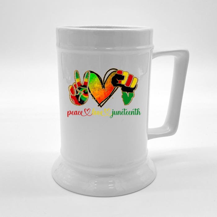 Peace Love Juneteenth Black Pride Freedom Gift Front & Back Beer Stein