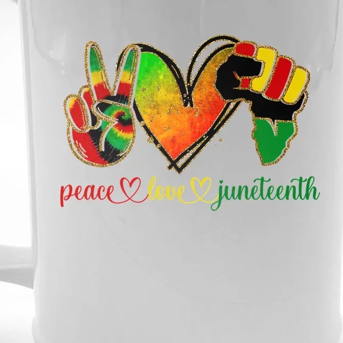 Peace Love Juneteenth Black Pride Freedom Gift Front & Back Beer Stein