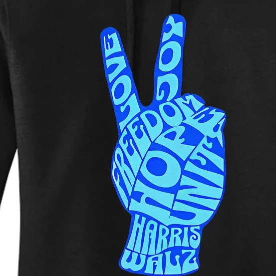 Peace Love Joy Freedom Unity Hope Harris Walz Election 2024 Gift Women's Pullover Hoodie