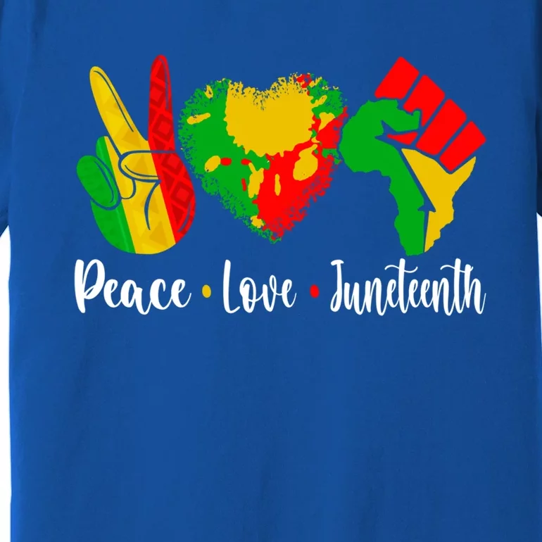 Peace Love Juneteenth Funny Black History Month Graphic Funny Gift Premium T-Shirt