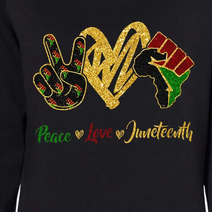 Peace Love Juneteenthwo For Black Freedom Womens California Wash Sweatshirt