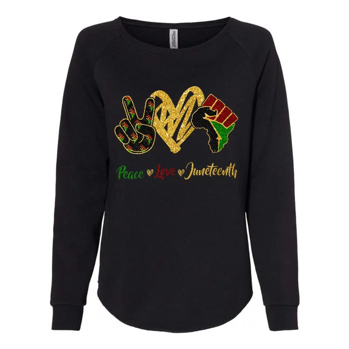 Peace Love Juneteenthwo For Black Freedom Womens California Wash Sweatshirt