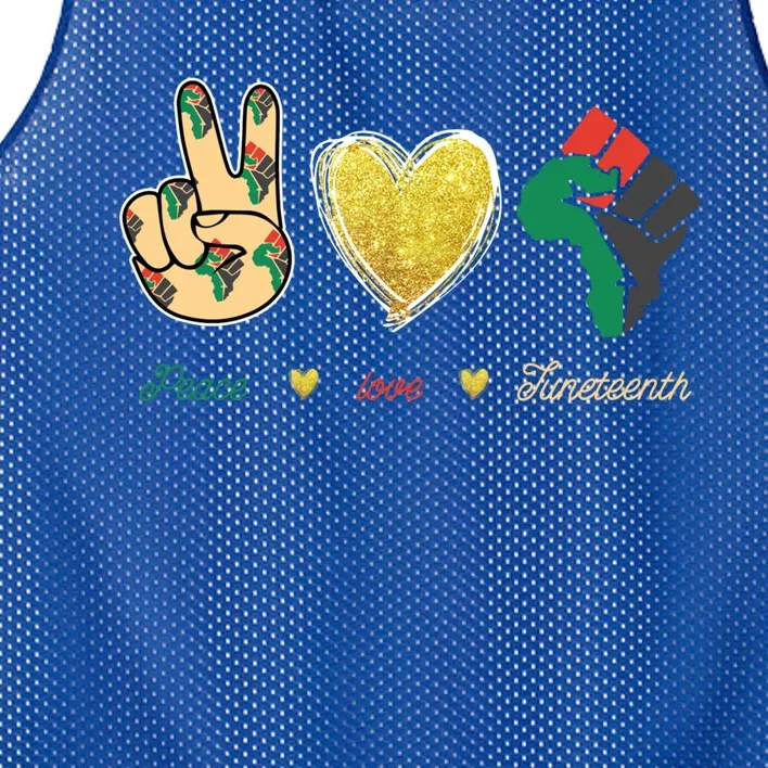 Peace Love Juneteenth Outfit Gift Mesh Reversible Basketball Jersey Tank