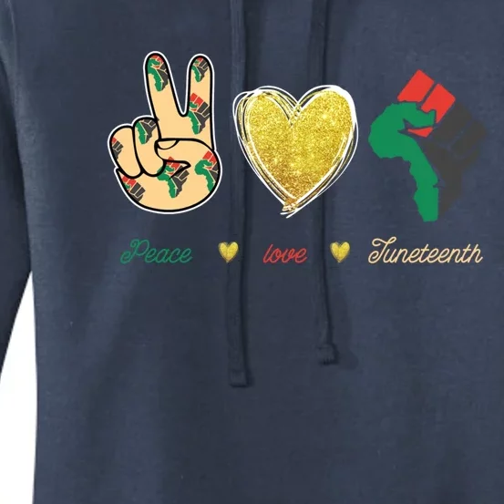 Peace Love Juneteenth Outfit Gift Women's Pullover Hoodie