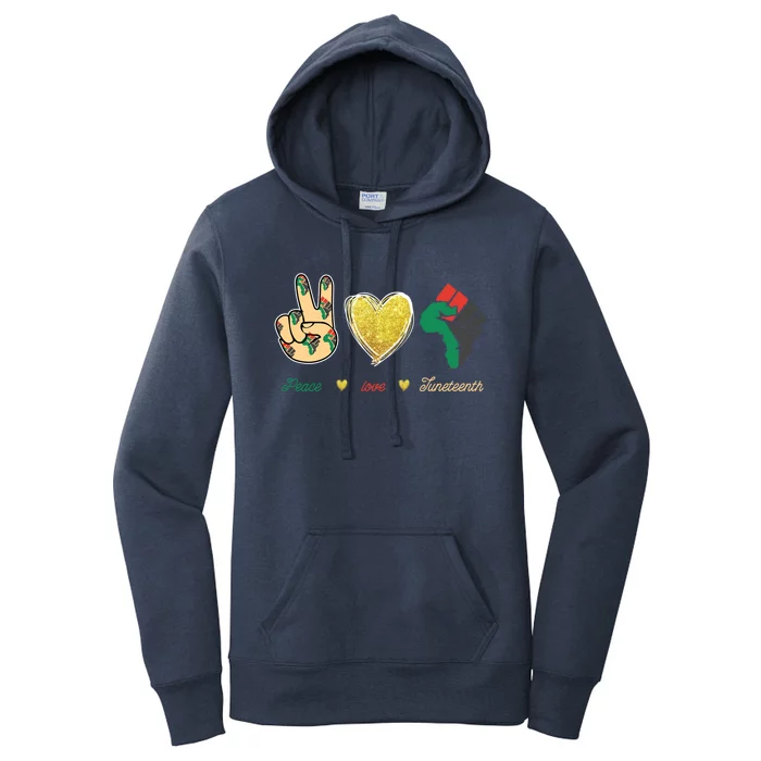 Peace Love Juneteenth Outfit Gift Women's Pullover Hoodie