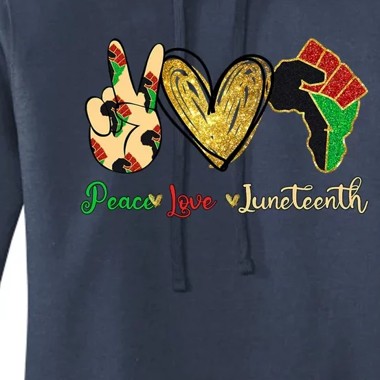 Peace Love Juneteenth Funny Gift Women's Pullover Hoodie