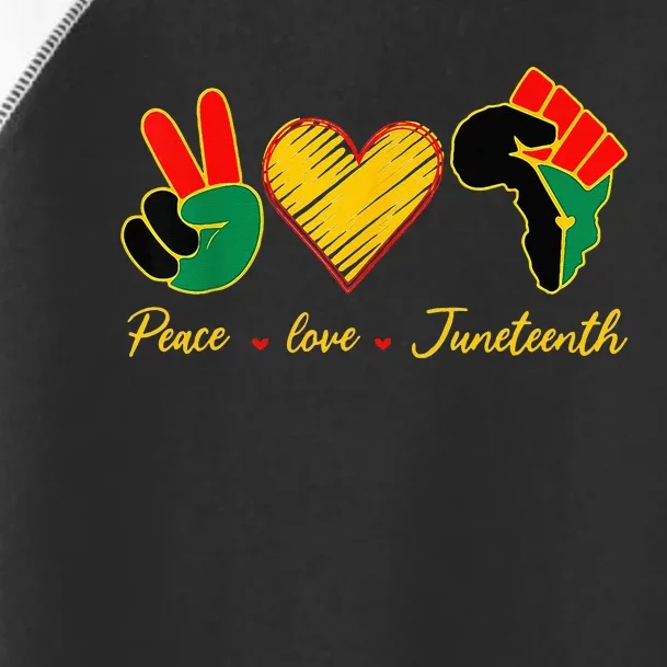 Peace Love Juneteenth Pride Black Girl Black Queen & King Toddler Fine Jersey T-Shirt