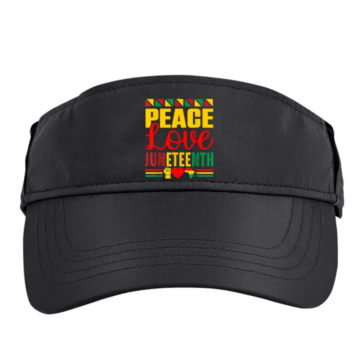 Peace Love & Juneteenth June 19th Freedom Day Adult Drive Performance Visor