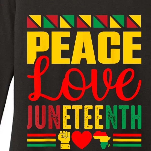 Peace Love & Juneteenth June 19th Freedom Day Womens CVC Long Sleeve Shirt