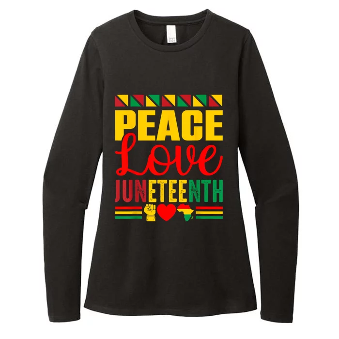 Peace Love & Juneteenth June 19th Freedom Day Womens CVC Long Sleeve Shirt