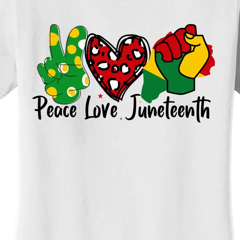 Peace Love Juneteenth Graphic Women's T-Shirt